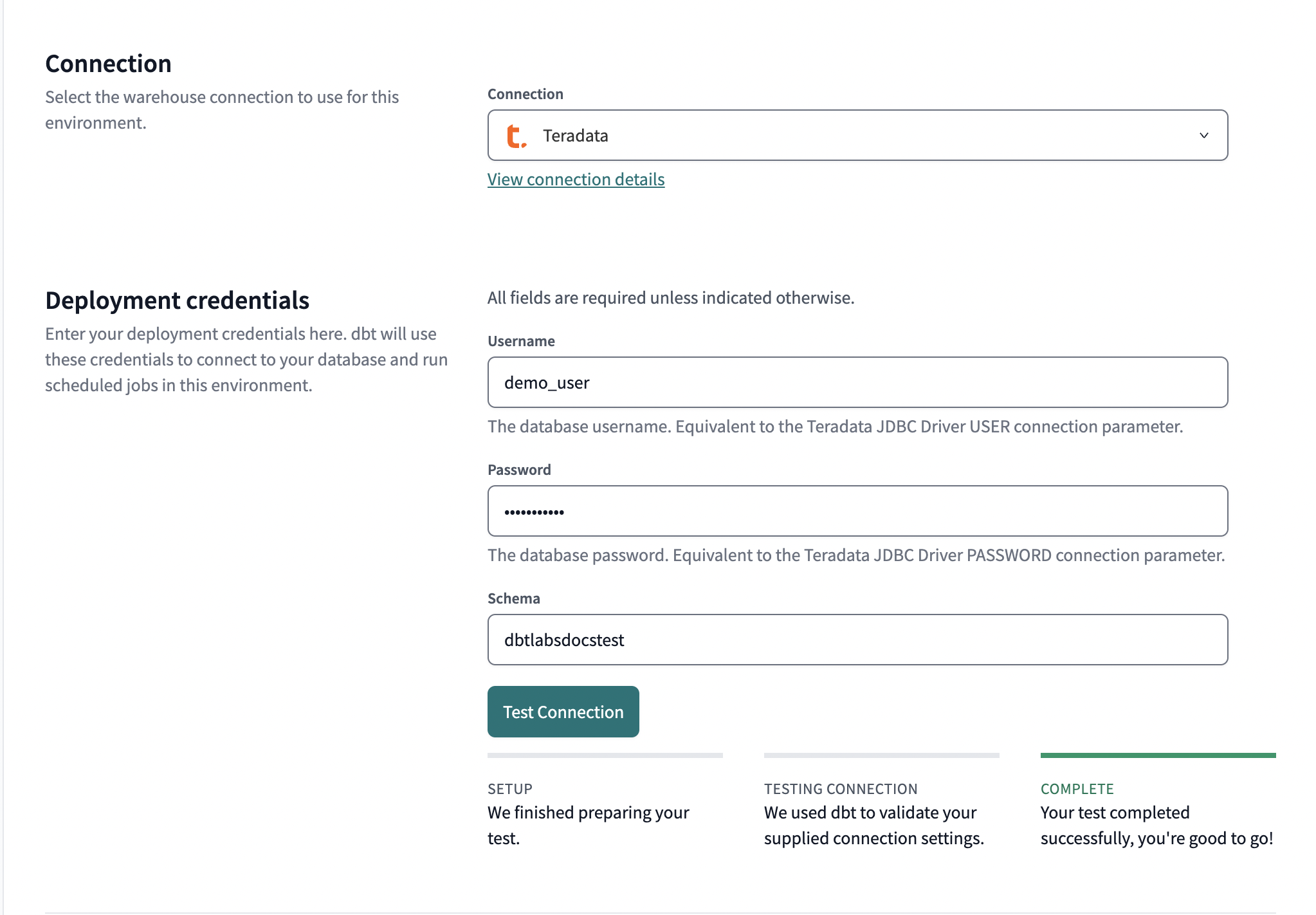 Example of the developer credential fields. Example of the developer credential fields.